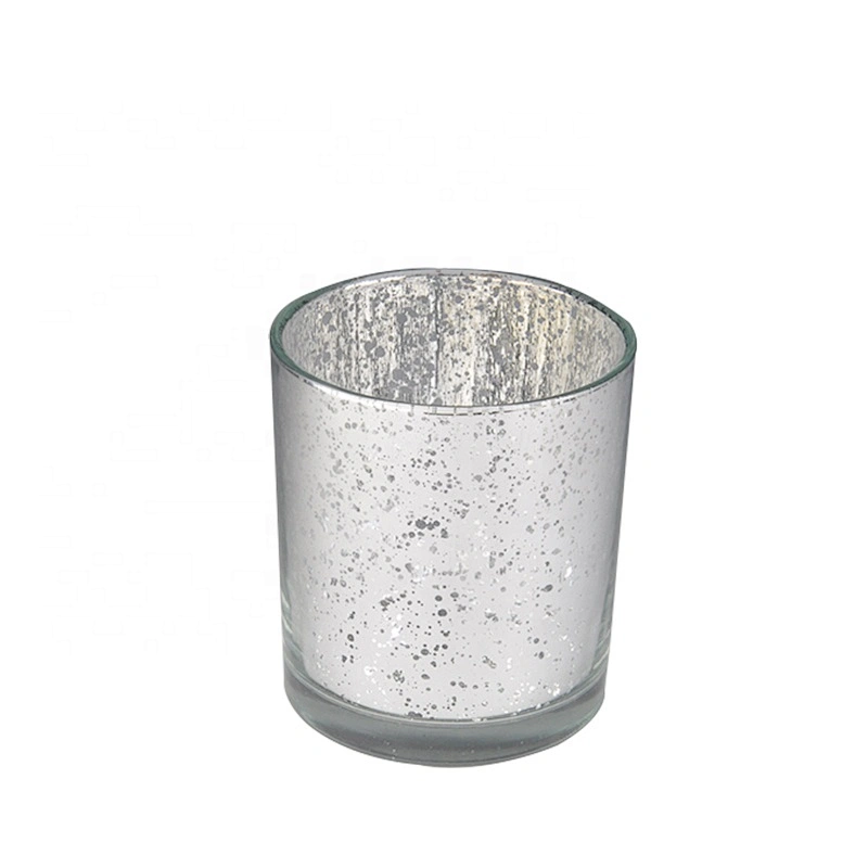 Sunny custom mercury silver crystal glass candle jar