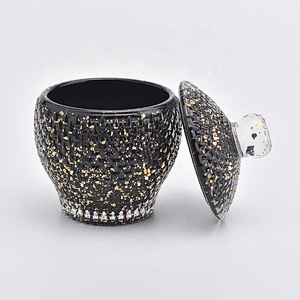 Customized Glass Candle holder with lid wedding decoration