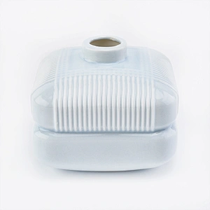 Luxury square blue ceramic reed diffuser bottles for home decorations