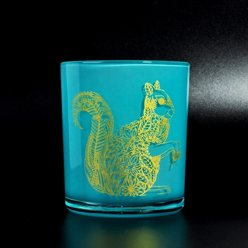 6oz ODM home decoration blue tealight  glass jar candle