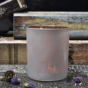 Home decoration cylinder matte color glass candle jar