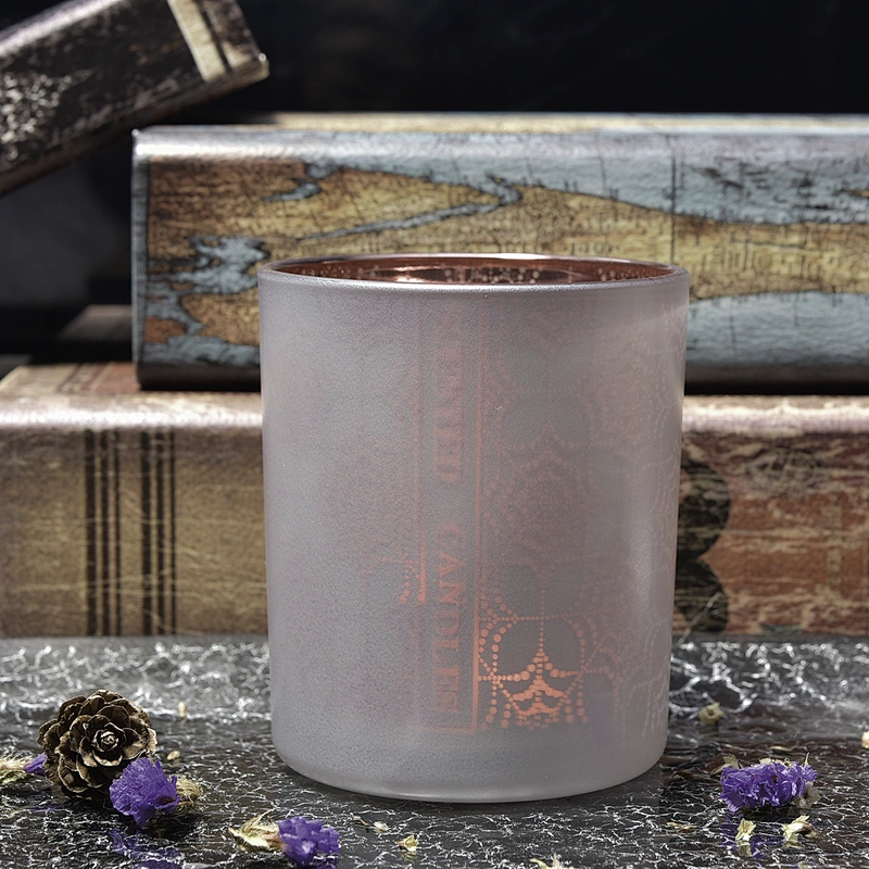 Home decoration cylinder matte color glass candle jar