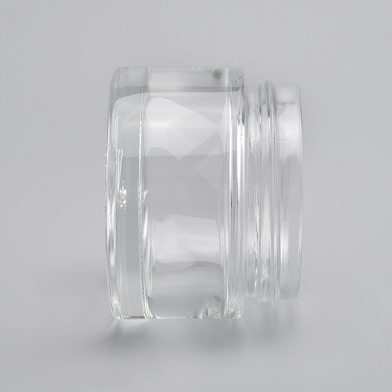 Wholesales round shape clear glass cream bottles cosmetic products for skin care