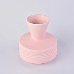New design pink luxury matte reed diffuser ceramic bottles