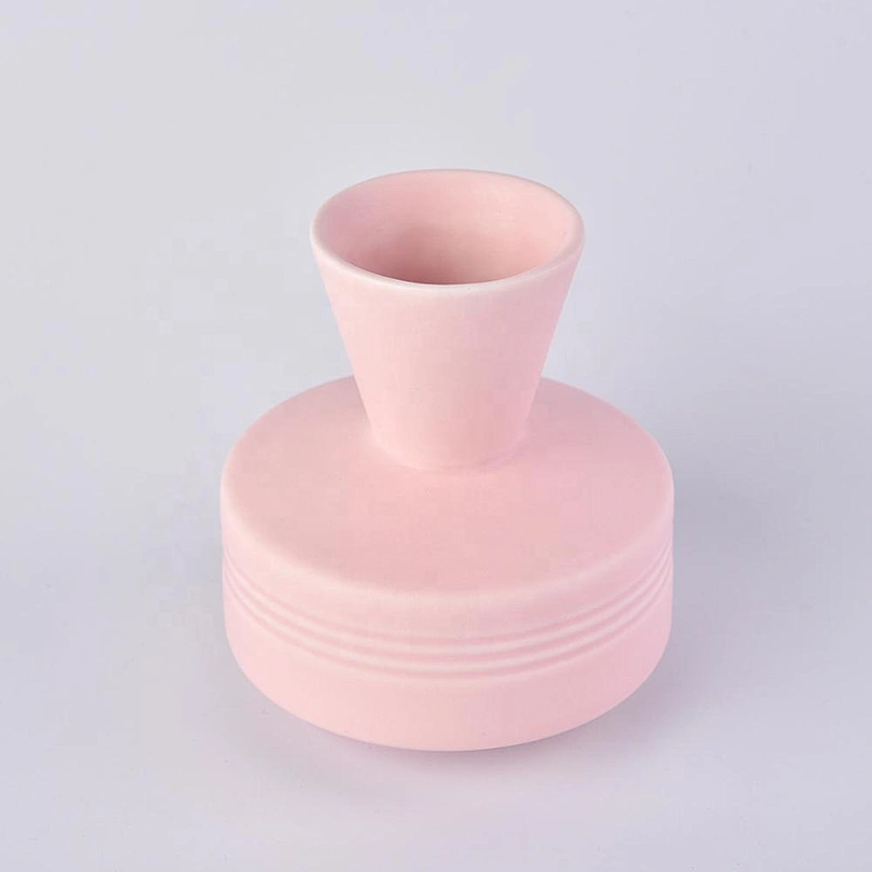 New design pink luxury matte reed diffuser ceramic bottles