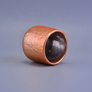 Luxury colored electroplated ceramic candle jar recycled