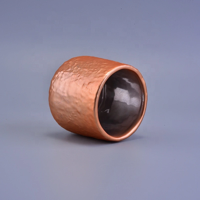 Luxury colored electroplated ceramic candle jar recycled