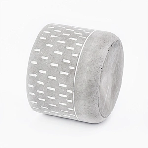 11oz engraving grey cement candle holders home decorations