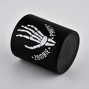 Party decoration black votive frosted glass candle vessels 8oz 10oz 11oz