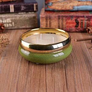 Wholesales gourd shape luxury tealight scented ceramic candle container