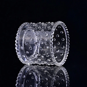 Wholesales crystal bubble tealight glass candle jar