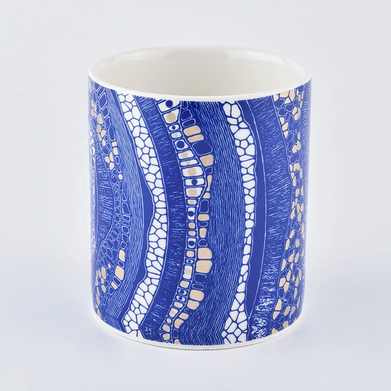 Luxury Decal Ceramic Candle Holders For Wedding Party
