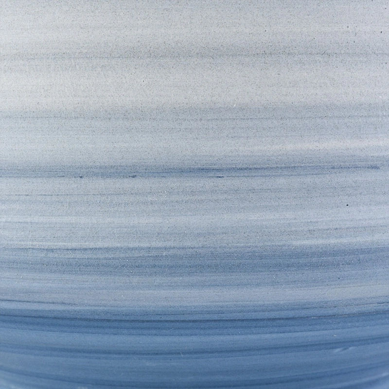 Wholesales decorative frosted blue matte ceramic candle jars