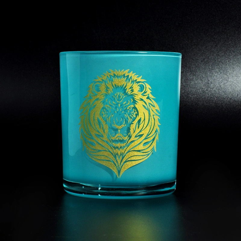 6oz ODM home decoration blue tealight  glass jar candle