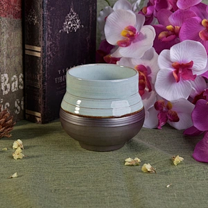 Sunny amber custom ceramic candle jars for candle making 8oz 10oz 12oz