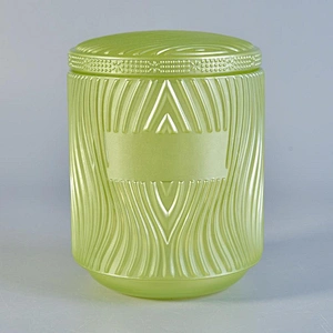 Supplier green river design candle glass jars with cover