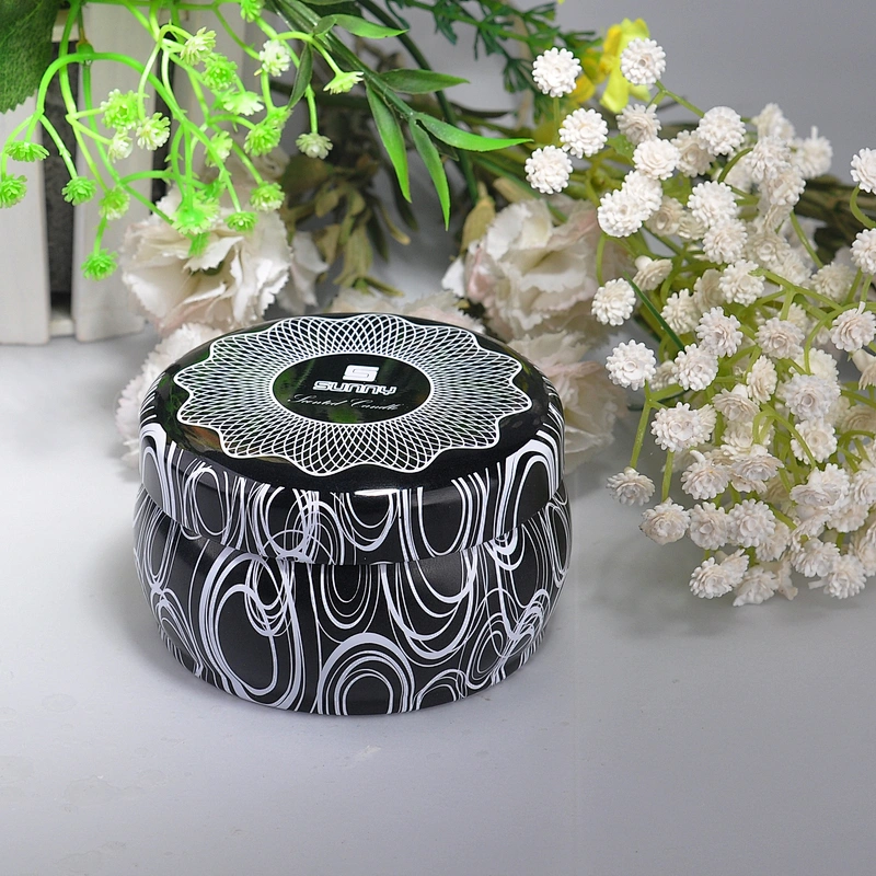 Sunny design decorative metal candle tin 10oz with lid