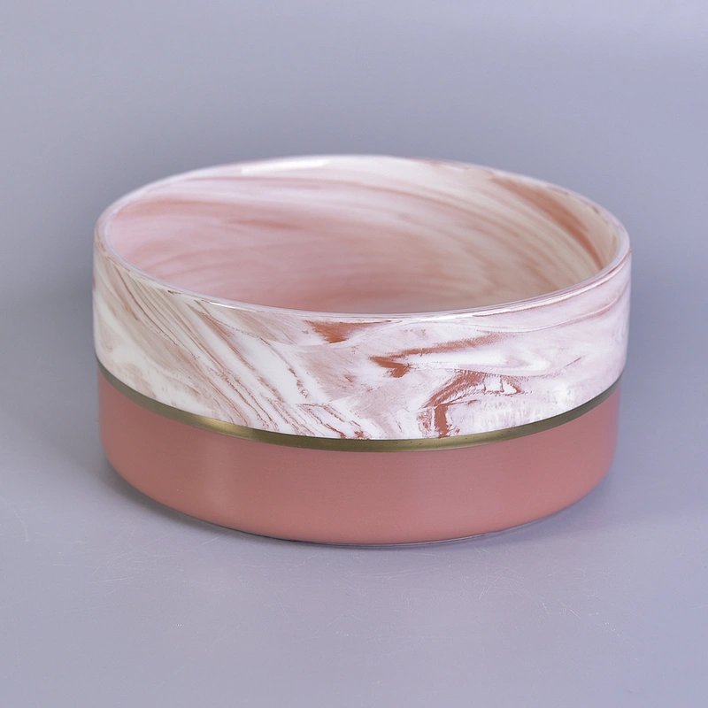 10oz 12oz Chinese round pink ceramic candle holder