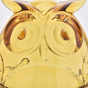 Owl shape glass candle jar custom home decoration