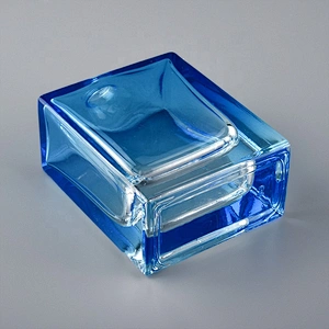Blue color  55Ml Perfume Bottle Glass With Screw Version Spray Pump