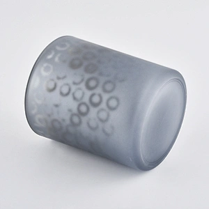 Sunny glassware Wholesales custom grey luxury glass candle jar holders
