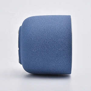 Customized matte blue votive candle jars home decor