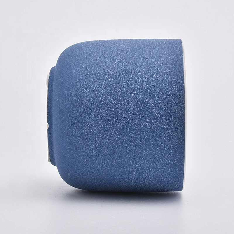 Customized matte blue votive candle jars home decor