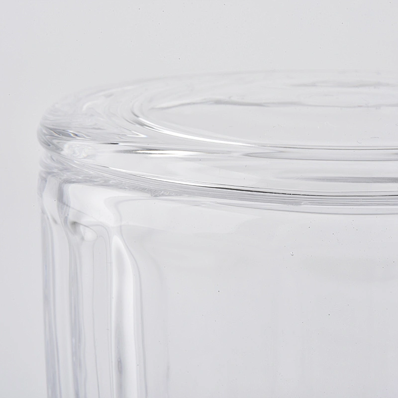 wholesale glass candle holders home decorations glass candy container with lid