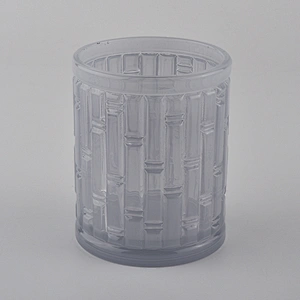 new arrived bar pattern glass candle jar