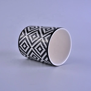 Cylinder pillar ceramic black jar candle making suppliers