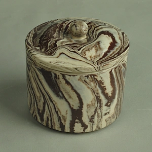 Wholesales decorative marble ceramic hurricane candle holder with lid