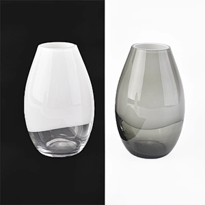 Round shape grey overlay glass reed diffuser bottles