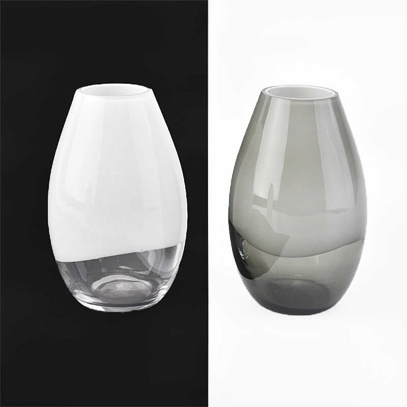 Round shape grey overlay glass reed diffuser bottles