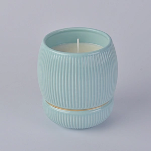 Wholesales Sunny tea light custom color ceramic candle jars 10oz