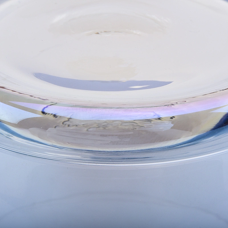 Sunny 403ml transparent iridescent glass candle holders hot sale products