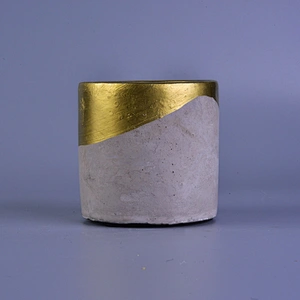 Wholesales custom empty grey luxury concrete cement candle holders