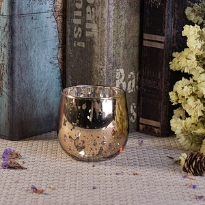 Party decoration mercury gold glass candle holder 150ml
