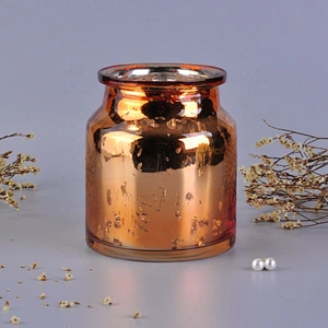 Wholesales mercury gold glass candle container