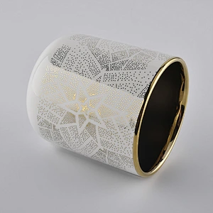 Custom Pattern Ceramic Candle Vessels Wholesale