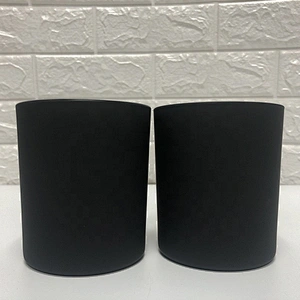 Luxury 300ml 400ml Matte Black Candle Glass Jars For Home Decor