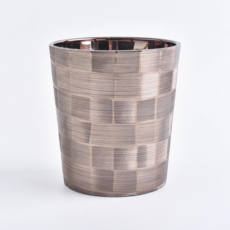 Wholesales brown luxury PU leather laser candle holders
