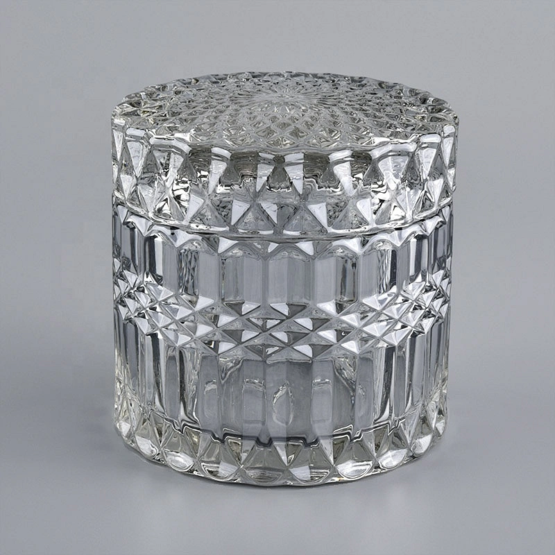 10oz large Supplier decorative glass candle vessel with lid