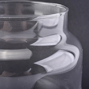 Clear glass candle container home decor