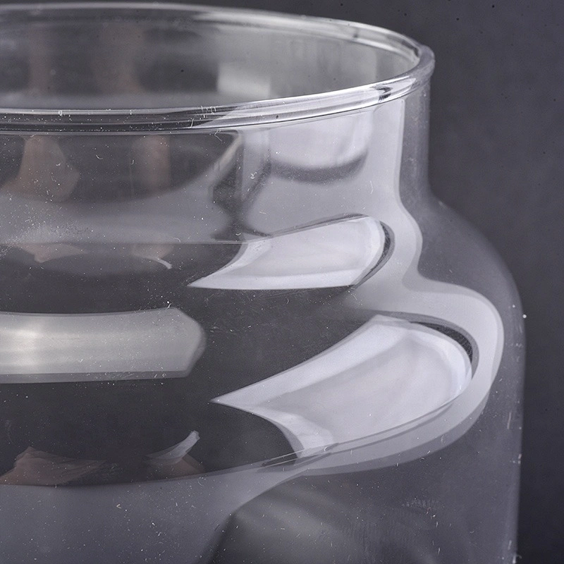 Clear glass candle container home decor