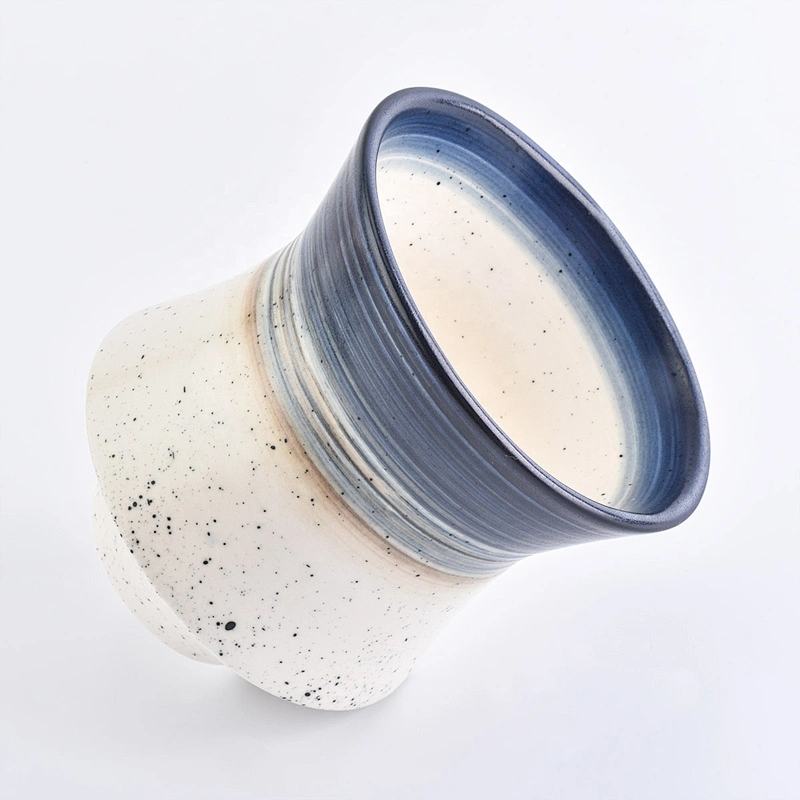 Wholesales custom glazed ceramic jar for candle home decoration