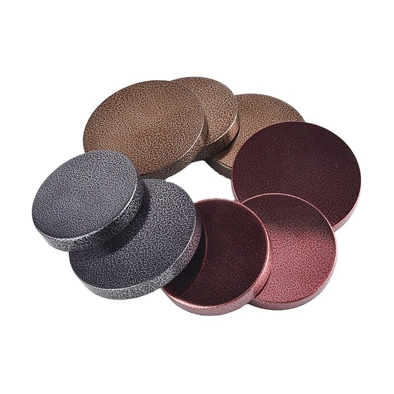 luxury custom round grey metal lids for candle jars