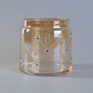 10oz Christmas diamond vintage big glass candle vessel