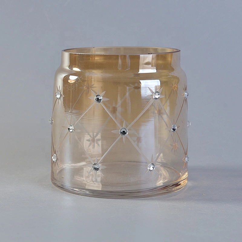 10oz Christmas diamond vintage big glass candle vessel
