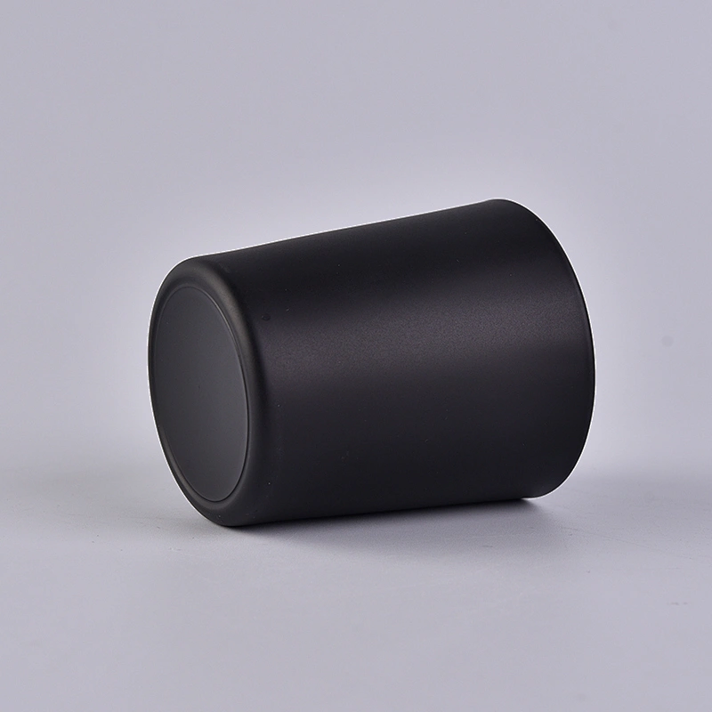 Matte black glass votive candle holder