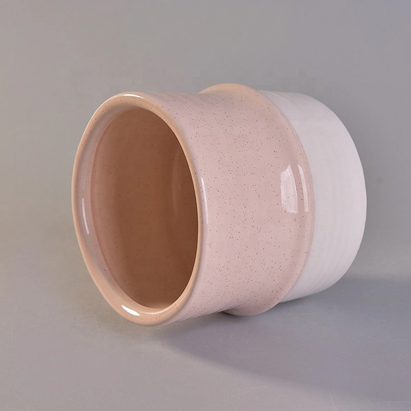 Fancy terrazzo ceramic candle jars for home decoration
